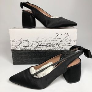 Kensie Annamaria Block-Heel Pumps Black Satin 9M